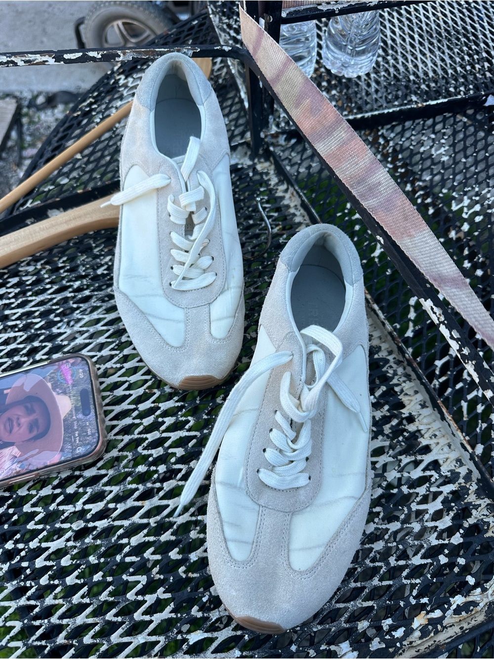 Everlane White and Light creme Lace-Up Sneakers